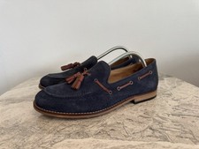 NEW H By HUDSON TYSKATU SUEDE Smart DESIGNER Slip on TASSLE LOAFERS Shoes UK 8