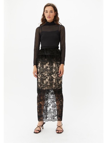 Black lace maxi skirt coast - black, 12