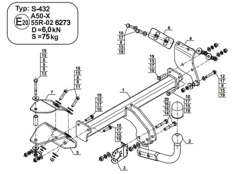 Swan neck tow bar for - swan,