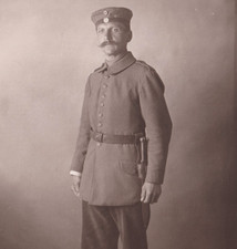 WW1 RPPC Photo Bavarian German Soldier Uniform Bayonet Munich Studio 1916