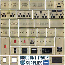 BG Nexus Metal Antique Brass Switches & Sockets Black Inserts Full Range 