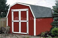 12' x 8' Barn / Gambrel Style Storage Shed Plans, Material List Included  #31208