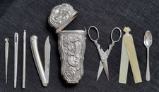 ANTIQUE REPOUSSE SILVER ETUI