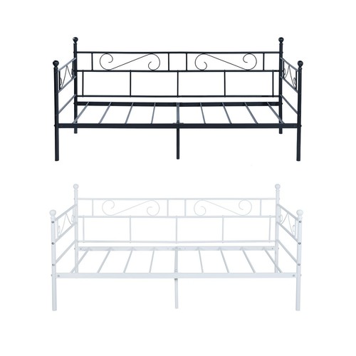 Black white metal daybed frame - black/white,