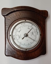Vintage SB Aneroid Barometer 1940s-1960s Wall-Mounted Wooden Weather Station