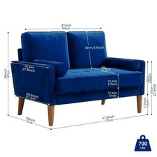 DRIPEX Small Velvet Sofa