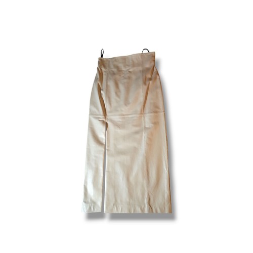 Ladies ivory leather skirt - leather,