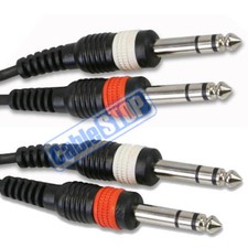 1.5M Twin STEREO 1/4" Jack to