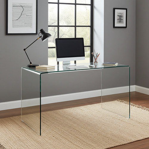 Glass desk geo large - glass,