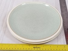 2 DENBY ENERGY Salad Lunch luncheon Plate white Cream and celadon green 9"