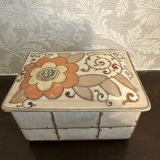 Vintage Bursley Ware England Charlotte Rhead Butter Dish Trellis Patn Circa 1943