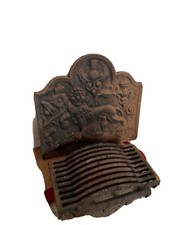 Vintage Old Antique Cast Iron Fire Plate Back From Year 1844