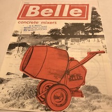 BELLE  Concrete Mixers Very Rare Original Uncirculated 1960s Sales Brochure