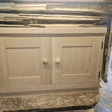 Oak fronted 800mm sink housing solid wood 