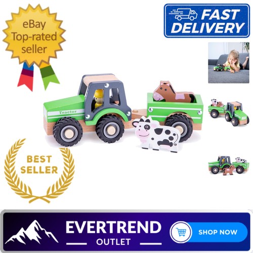Engaging wooden tractor toy - wooden,