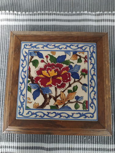 Vintage tile wood surround - tile,