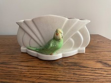 ANTIQUE LARGE ART DECO FALCON WARE BUDGERIGAR BIRD VASE PLANTER