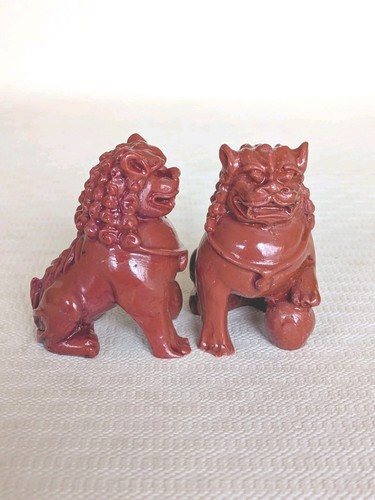 Pair vintage chinese red - chinese,
