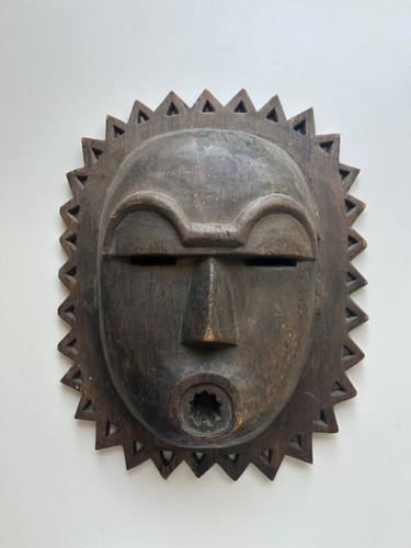 Vintage african wood sun mask - sun,