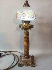 Antique Brass And Marble Oil