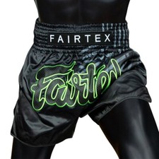 Fairtex Racer Black Muay Thai Shorts Adult Kickboxing Shorts K1 Fight Shorts