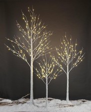 Christmas Birch Tree Pre Lit Warm White Outdoor Xmas Remote