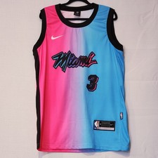 Miami Heat #3 Dwyane Wade NBA Vice City Jersey M Blue Pink Basketball Tank Nike