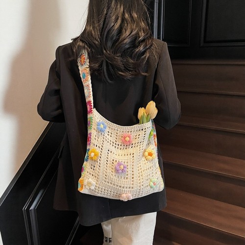 Floral crochet women shoulder - floral,