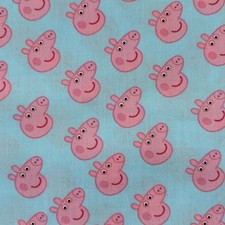 Peppa Pig Character Fabric Fat Quarter Poly Cotton