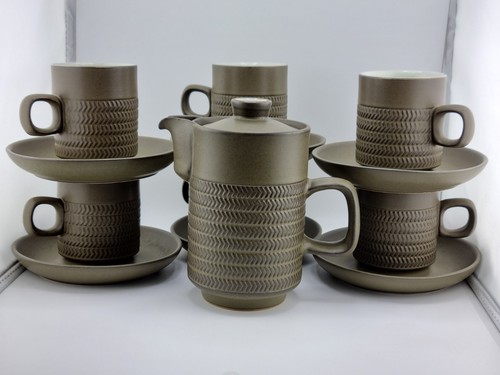 Denby chevron coffee set - coffee, pot