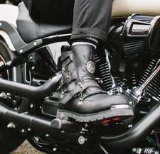 Genuine Harley-Davidson Distortion Mens Black Leather Riding Boots 98703-24EM