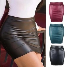 Solid Color High Waist PU