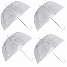 4x Set Rain Umbrellas Dome Birdcage Transparent PVC Wedding Brolly Clear Bubble*