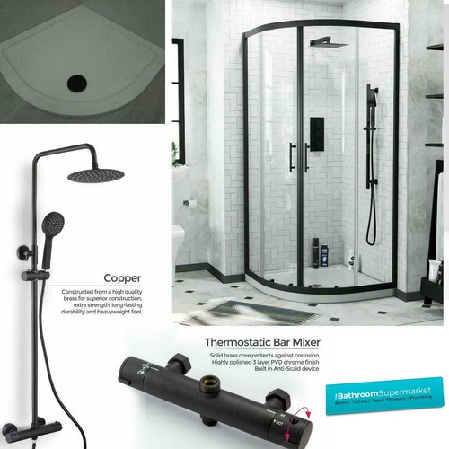 Black modern quadrant shower - modern,