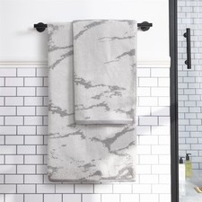 100% Cotton Towel Marble Hand Bathroom Hotel Luxury Bath Shower Soft Absorbent