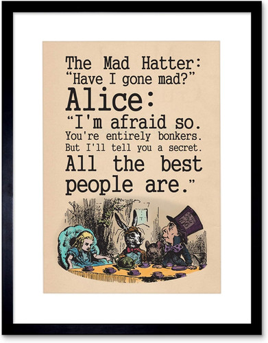 Alice wonderland framed art - alice, in