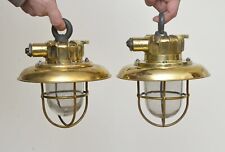 2x Vintage old brass ships
