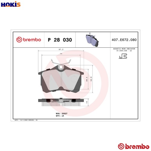 Brake pad set disc - p, 28