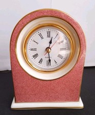 Coral Colored Aynsley Mantel Clock with a quartz movement