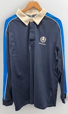 Scotland Rugby Shirt XL Long Sleeve Navy Blue Thistle Embroidered Cotton