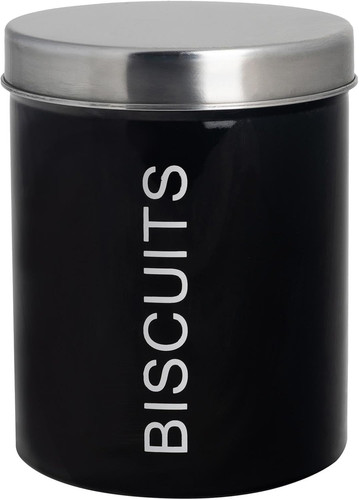 Metal biscuit tin - -, black