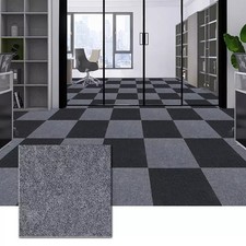 20pcs Carpet Tiles Heavy Duty Commercial Retail Office Flooring 50 x 50cm Grey