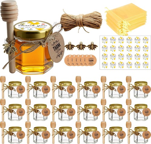 Pack mini honey jars with - honey,