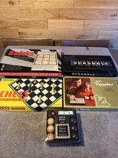 5 Board Games Vintage Ideal For Christmas Scrabble Deluxe Sudoku Chess Boules