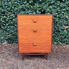 VINTAGE MID CENTURY G PLAN KOFOD LARSEN DANISH RANGE TEAK CHEST OF DRAWERS