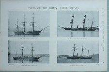 1897 PRINT BRITISH FLEET HM CADMUS SURVEYING VESSEL NASSAU GUN BOAT CYGNET