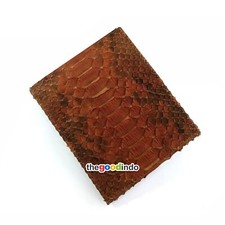 Genuine Pyth0n Snake Skin Men's Bifold Wallet Handmade  Brown Color