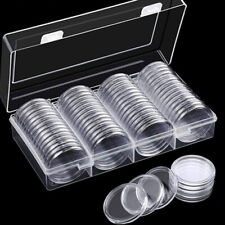 60Pcs 40mm Clear Coin Capsules