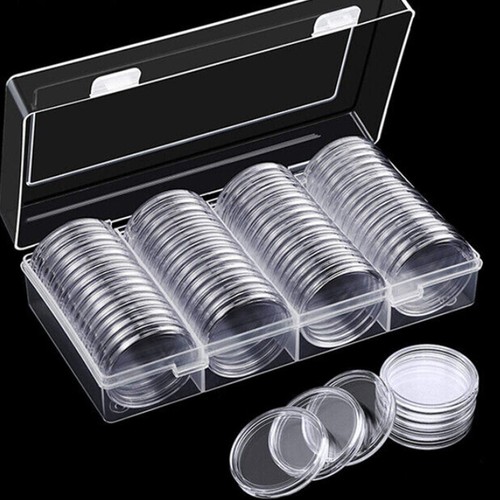 60pcs 40mm clear coin capsules - 60pcs,