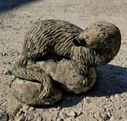 Vintage cast stone otter - otter, water
